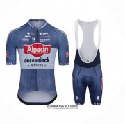 2024 Fahrradbekleidung Alpecin Deceuninck Blau Trikot Kurzarm Und Tragerhose