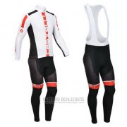 2013 Fahrradbekleidung Castelli Orange und Wei Trikot Langarm und Tragerhose