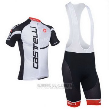 2013 Fahrradbekleidung Castelli Shwarz und Wei Trikot Kurzarm und Tragerhose