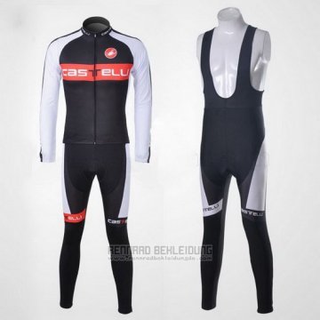 2011 Fahrradbekleidung Castelli Shwarz Trikot Langarm und Tragerhose