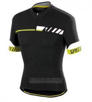 2015 Fahrradbekleidung Specialized Shwarz und Gelb Trikot Kurzarm und Tragerhose