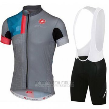 2016 Fahrradbekleidung Castelli Grau Trikot Kurzarm und Tragerhose