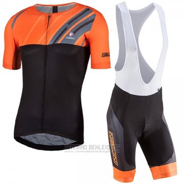 2017 Fahrradbekleidung Nalini Roma Shwarz und Orange Trikot Kurzarm und Tragerhose