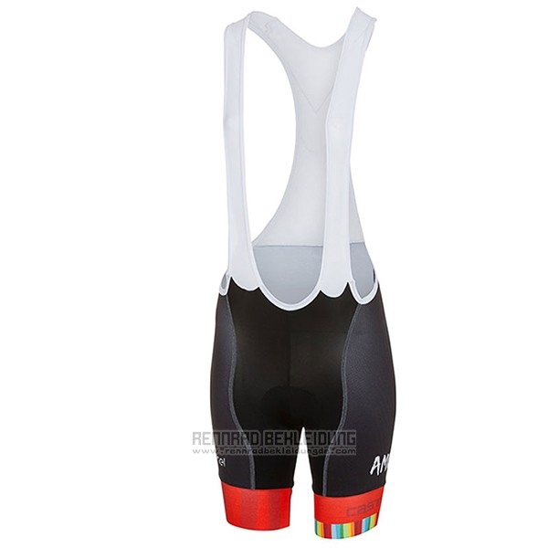 2017 Fahrradbekleidung Frau Castelli Maratona Rot und Wei Trikot Kurzarm und Tragerhose