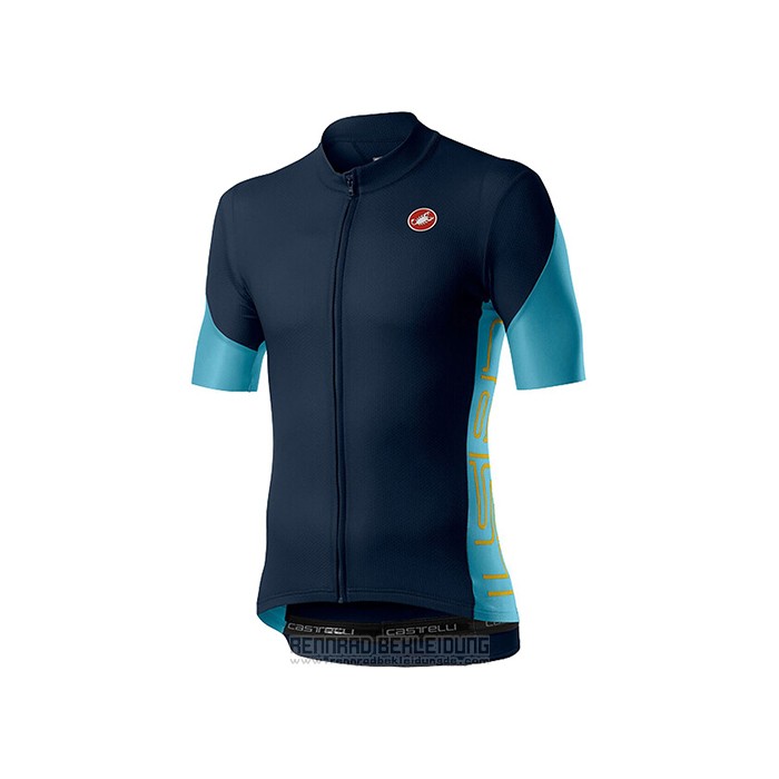 2021 Fahrradbekleidung Castelli Dunkel Blau Trikot Kurzarm und Tragerhose