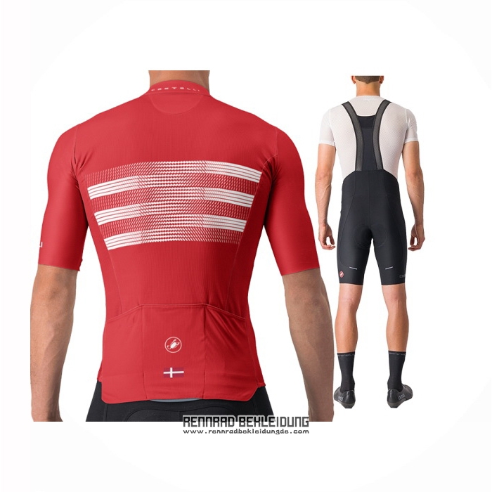 2024 Fahrradbekleidung Castelli Rot Blanco Trikot Kurzarm Und Tragerhose