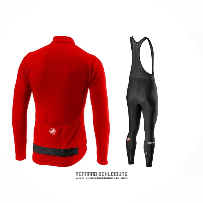 2024 Fahrradbekleidung Castelli Rot Trikot Langarm Und Tragerhose