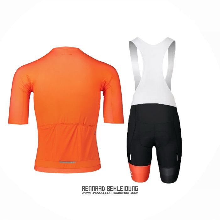 2024 Fahrradbekleidung POC Orange Trikot Kurzarm Und Tragerhose