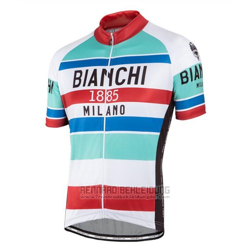 2016 Fahrradbekleidung Bianchi Rot und Wei Trikot Kurzarm und Tragerhose