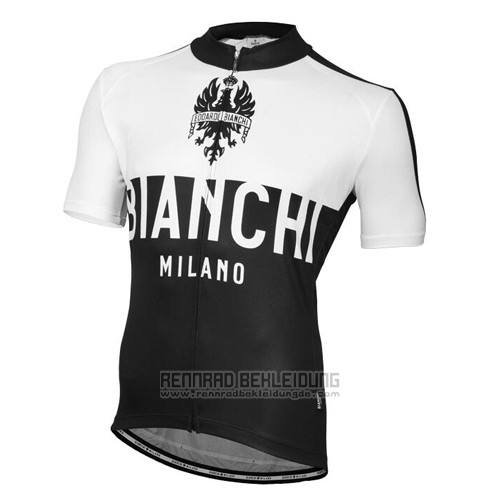 2016 Fahrradbekleidung Bianchi Shwarz und Wei Trikot Kurzarm und Tragerhose