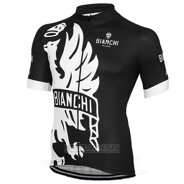 2016 Fahrradbekleidung Bianchi Wei und Shwarz Trikot Kurzarm und Tragerhose