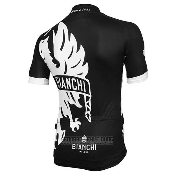 2016 Fahrradbekleidung Bianchi Wei und Shwarz Trikot Kurzarm und Tragerhose