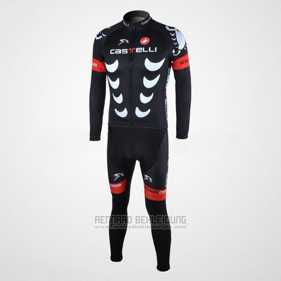 2010 Fahrradbekleidung Castelli Shwarz und Wei Trikot Langarm und Tragerhose