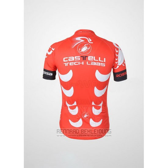 2010 Fahrradbekleidung Castelli Wei und Rot Trikot Kurzarm und Tragerhose