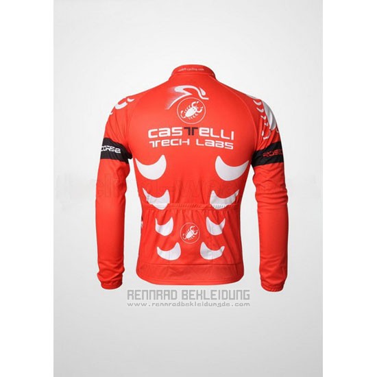 2010 Fahrradbekleidung Castelli Wei und Rot Trikot Langarm und Tragerhose