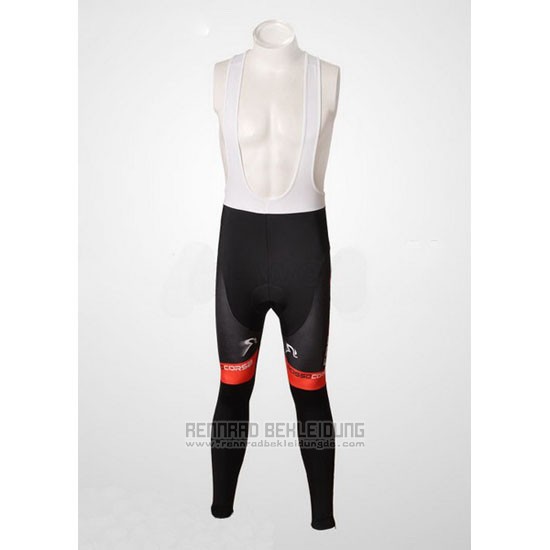 2010 Fahrradbekleidung Castelli Wei und Rot Trikot Langarm und Tragerhose