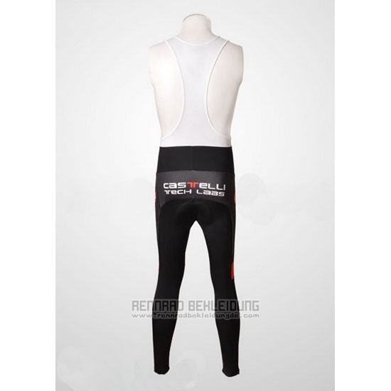 2010 Fahrradbekleidung Castelli Wei und Rot Trikot Langarm und Tragerhose