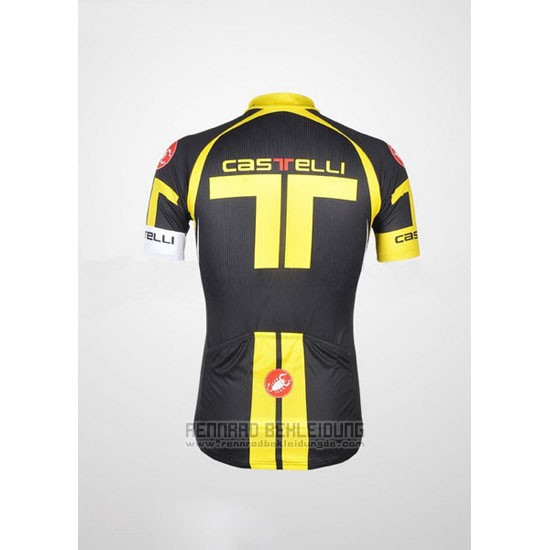 2011 Fahrradbekleidung Castelli Gelb und Shwarz Trikot Kurzarm und Tragerhose