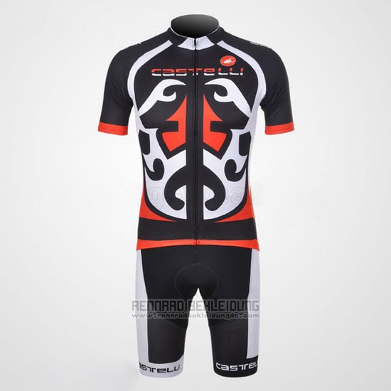 2011 Fahrradbekleidung Castelli Rot und Shwarz Trikot Kurzarm und Tragerhose