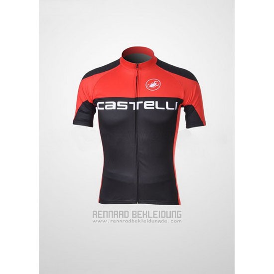 2011 Fahrradbekleidung Castelli Shwarz und Rot Trikot Kurzarm und Tragerhose