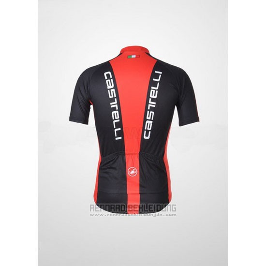 2011 Fahrradbekleidung Castelli Shwarz und Rot Trikot Kurzarm und Tragerhose