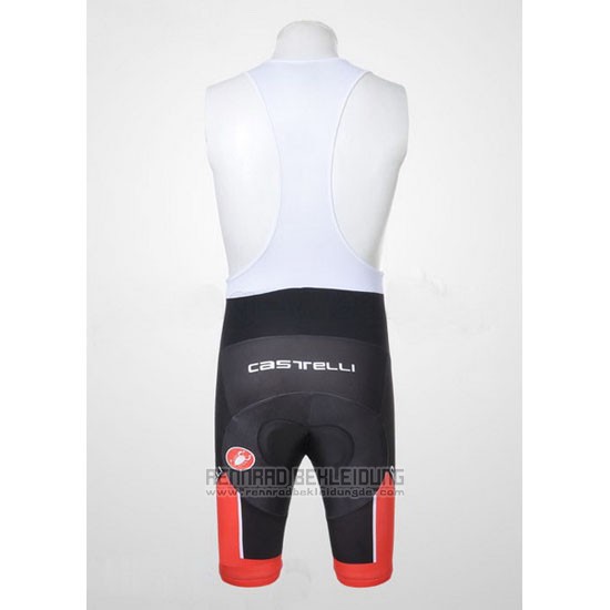 2011 Fahrradbekleidung Castelli Shwarz und Rot Trikot Kurzarm und Tragerhose