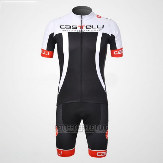 2011 Fahrradbekleidung Castelli Shwarz und Wei Trikot Kurzarm und Tragerhose