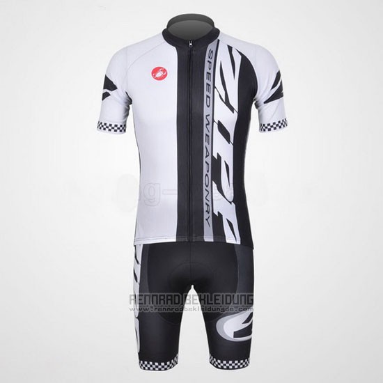 2011 Fahrradbekleidung Castelli Wei und Shwarz Trikot Kurzarm und Tragerhose