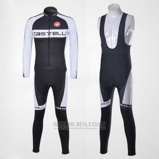 2011 Fahrradbekleidung Castelli Wei und Shwarz Trikot Langarm und Tragerhose