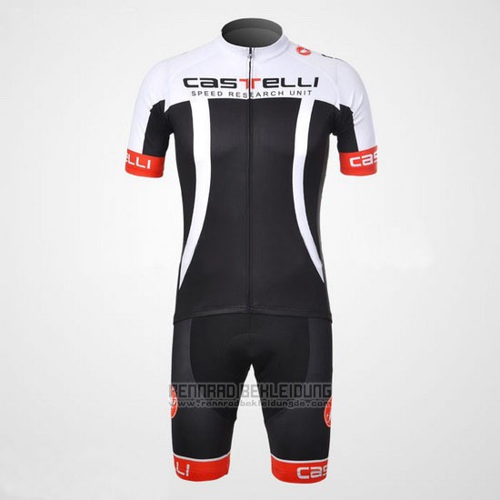 2012 Fahrradbekleidung Castelli Wei und Shwarz Trikot Kurzarm und Tragerhose