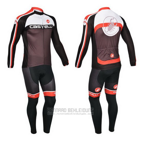 2013 Fahrradbekleidung Castelli Fuchsie Trikot Langarm und Tragerhose