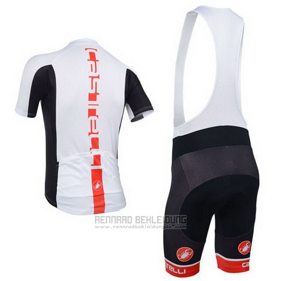 2013 Fahrradbekleidung Castelli Orange und Wei Trikot Kurzarm und Tragerhose