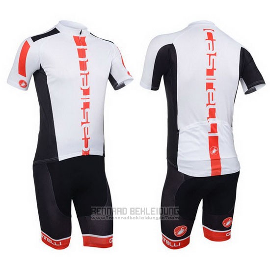 2013 Fahrradbekleidung Castelli Orange und Wei Trikot Kurzarm und Tragerhose