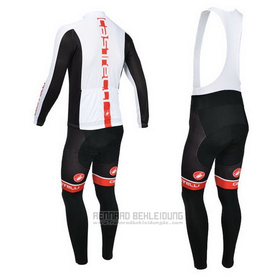 2013 Fahrradbekleidung Castelli Orange und Wei Trikot Langarm und Tragerhose