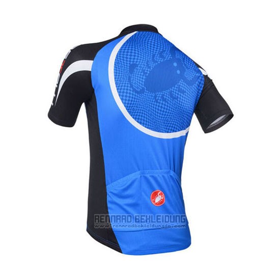 2013 Fahrradbekleidung Castelli Shwarz und Blau Trikot Kurzarm und Tragerhose