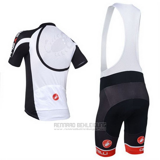 2013 Fahrradbekleidung Castelli Shwarz und Wei Trikot Kurzarm und Tragerhose