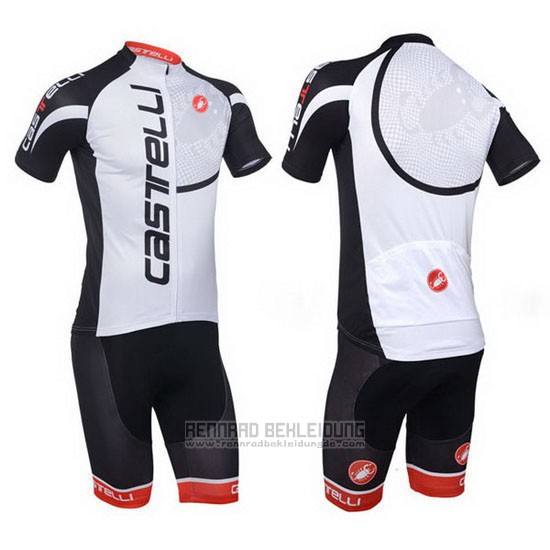 2013 Fahrradbekleidung Castelli Shwarz und Wei Trikot Kurzarm und Tragerhose