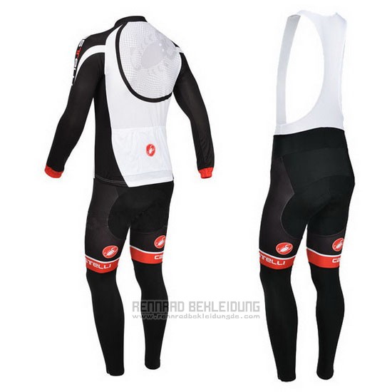 2013 Fahrradbekleidung Castelli Shwarz und Wei Trikot Langarm und Tragerhose