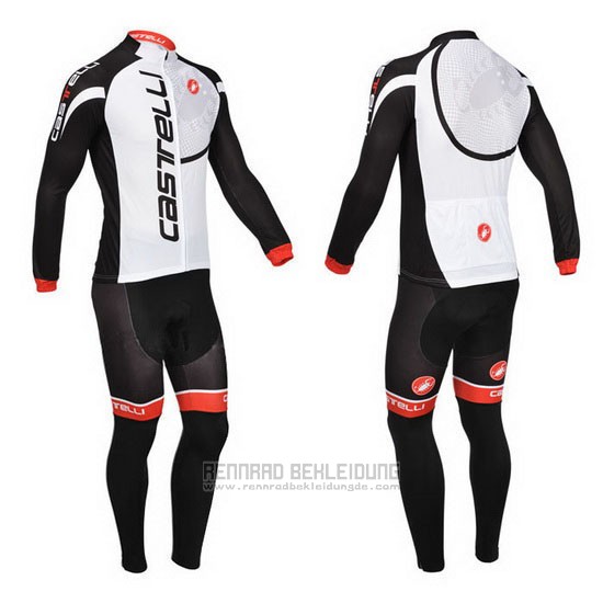 2013 Fahrradbekleidung Castelli Shwarz und Wei Trikot Langarm und Tragerhose