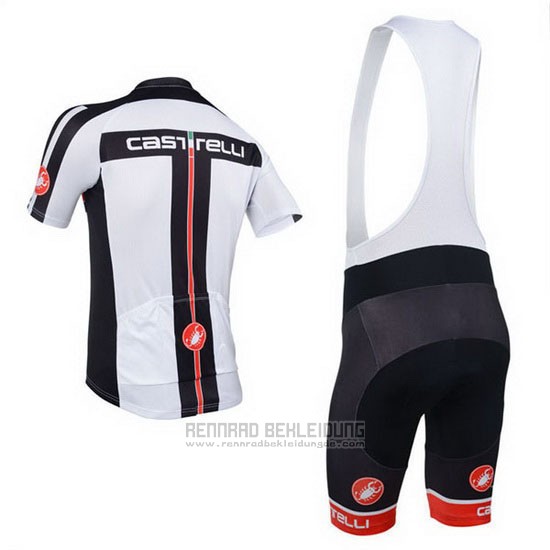 2013 Fahrradbekleidung Castelli Wei Trikot Kurzarm und Tragerhose