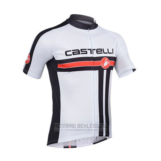 2013 Fahrradbekleidung Castelli Wei Trikot Kurzarm und Tragerhose