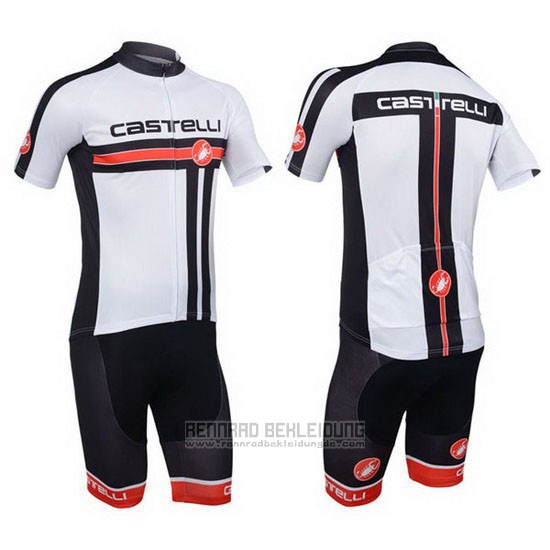 2013 Fahrradbekleidung Castelli Wei Trikot Kurzarm und Tragerhose