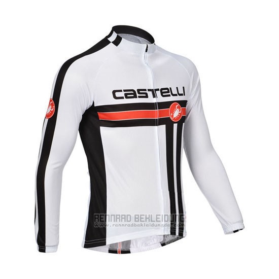 2013 Fahrradbekleidung Castelli Wei Trikot Langarm und Tragerhose