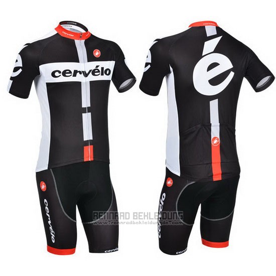 2013 Fahrradbekleidung Cervelo Wei und Shwarz Trikot Kurzarm und Tragerhose