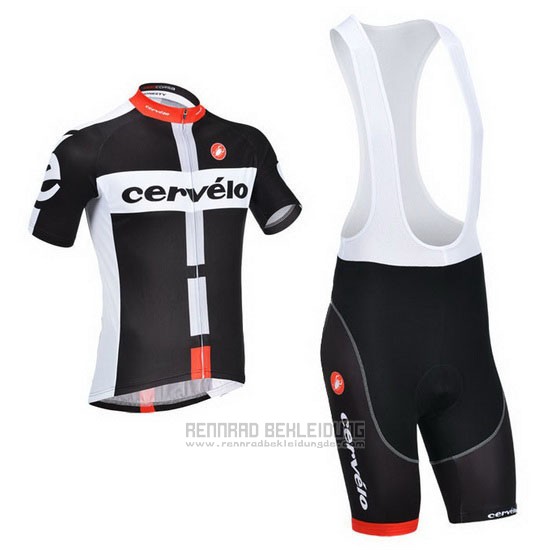 2013 Fahrradbekleidung Cervelo Wei und Shwarz Trikot Kurzarm und Tragerhose