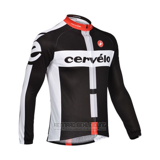 2013 Fahrradbekleidung Cervelo Wei und Shwarz Trikot Langarm und Tragerhose