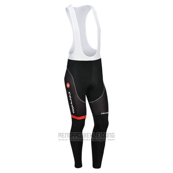 2013 Fahrradbekleidung Cervelo Wei und Shwarz Trikot Langarm und Tragerhose