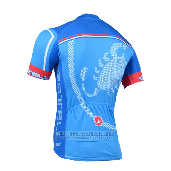 2014 Fahrradbekleidung Castelli Azurblau Trikot Kurzarm und Tragerhose