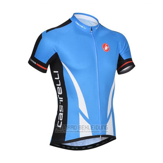 2014 Fahrradbekleidung Castelli Blau und Shwarz Trikot Kurzarm und Tragerhose