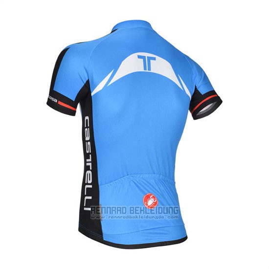 2014 Fahrradbekleidung Castelli Blau und Shwarz Trikot Kurzarm und Tragerhose